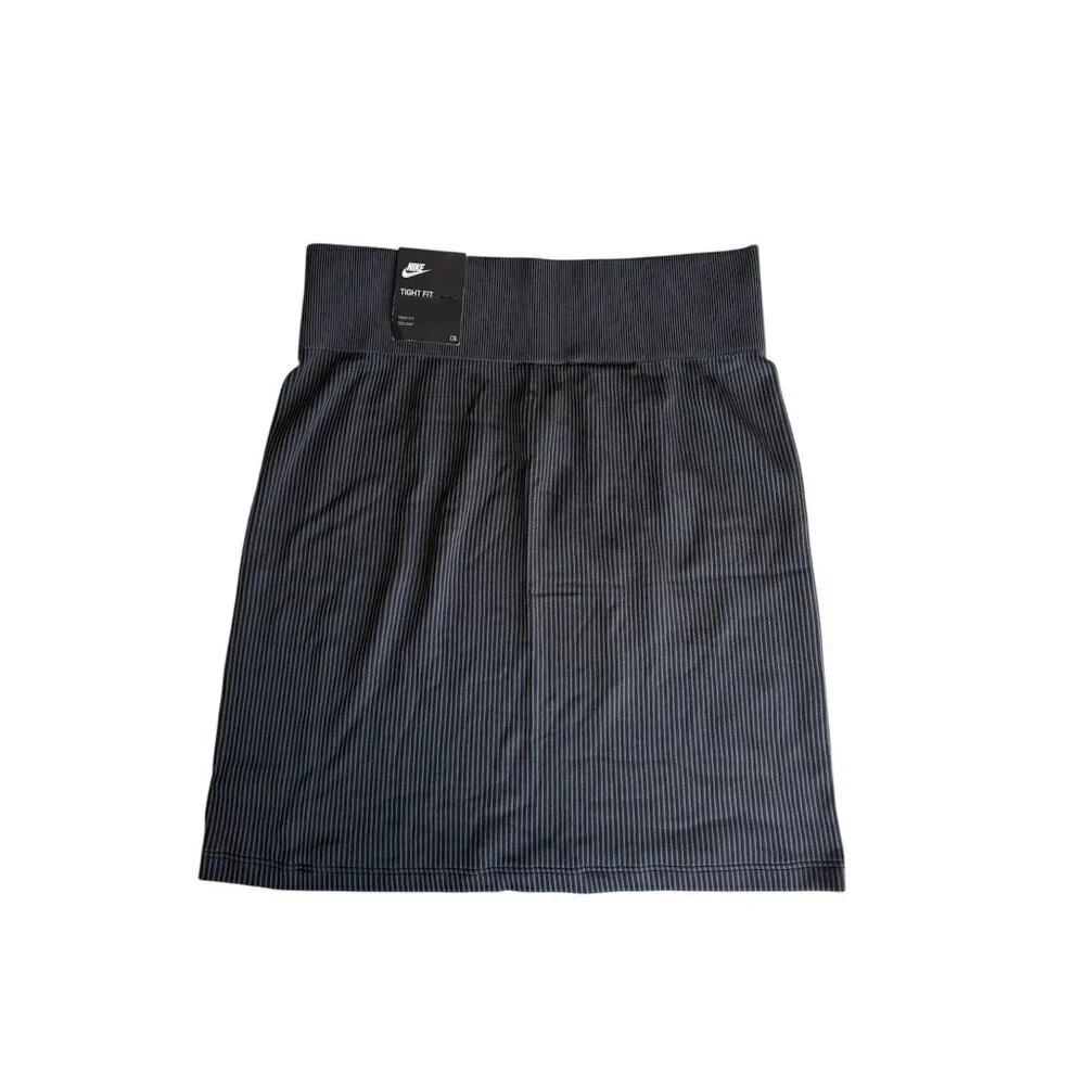 Nike Air Black Ribbed Knit High-Waisted Mini Skirt For Women Size S